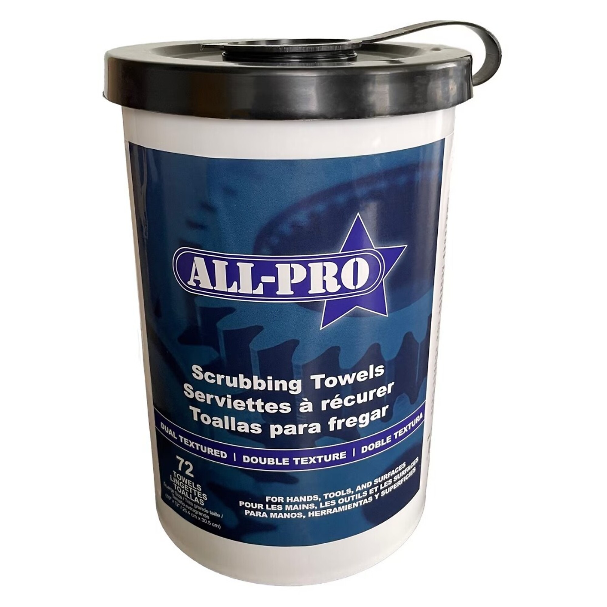 All-Pro Scrubbing Towels — Dual-Textured, Heavy-Duty, 6 Tubs, 72 Wipes Per Tub, Model# ALPSTT101272